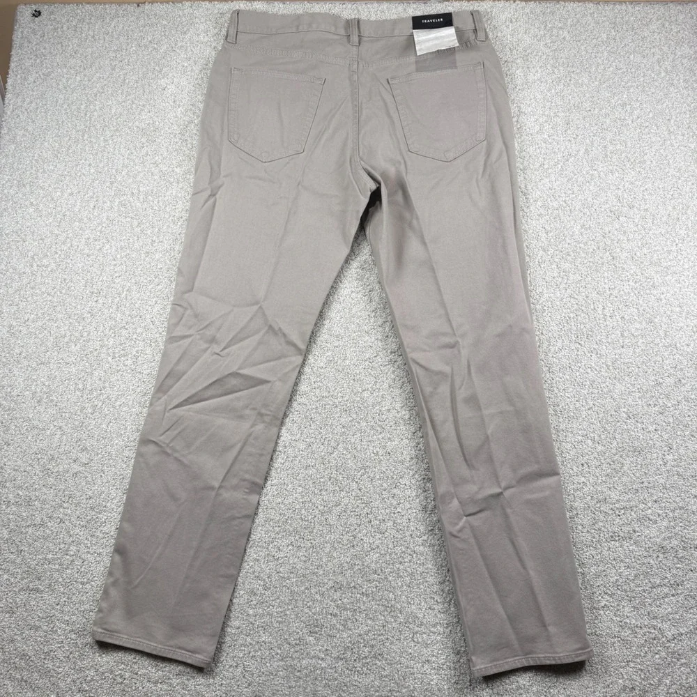 NEW Banana Republic Traveler Pants Mens 34x32 Tan Slim Fit Chino Khaki